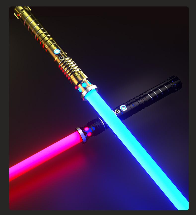Interactive Color-Changing Light-Up Metal Laser Sword Toy for Performances