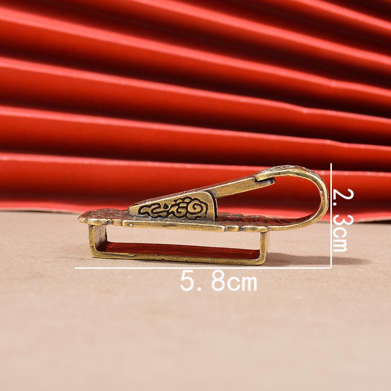 Retro Messing Schlüsselanhänger Schnalle Langlebig Anti-Verlust Vintage Gürtelschnalle Stilvoller Schlüsselanhänger für Herren Freizeitkleidung Zubehör