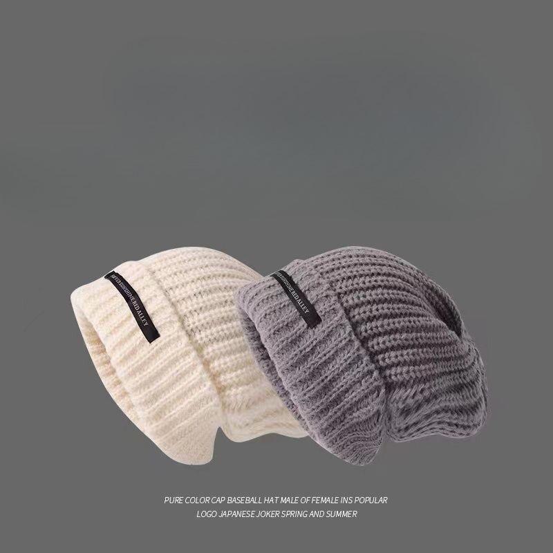 Autumn and Winter Large Head Circumference Warm Loose Pile Hat Japanese Fashion Woolen Hat Men and Women Same Style Cold Hat