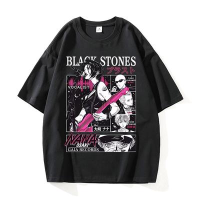 Japanese Manga Black Stones Nana Osaki Vintage T Shirts Men Women Clothing Short Sleeve T-shirt Cotton T-shirts