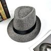 British style linen solid color top hat, European and American style fashion jazz hat, men's and women's crimped couple's sun hat