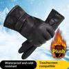Men'S Winter Glove Thickened Fleece Lined Touchscreen Waterproof Windproof Cold Resistant Motorcycle Riding Outdoor Skiing Glove