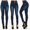 Pantaloni skinny a vita alta da donna in denim elasticizzato S - XXL Pantaloni da donna
