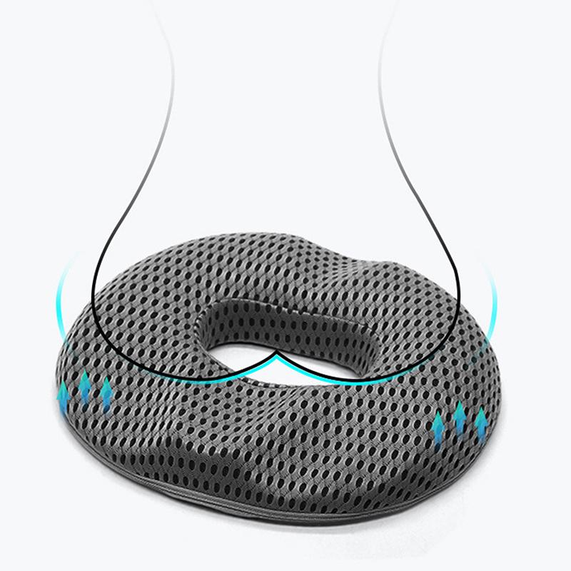Ergonomic Memory Foam Donut Seat Cushion,Anti-Hemorrhoid, Tailbone Support Pillow with Non-Slip Base,Removable Cushion