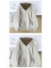 Unisex Reversible Hooded Cotton Jacket with Thick Velvet for Winter
