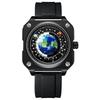 Binbang 2023 Men's Cool Large Dial Watch with Moon, Earth, Starry Sky Design & Genuine Leather Strap