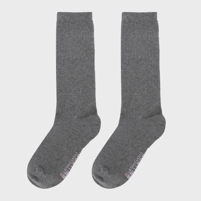 Chouetties by LUCKY CHOUETTE Basic Ribbed Socks (melange Gray) 7ALAX26340GYM