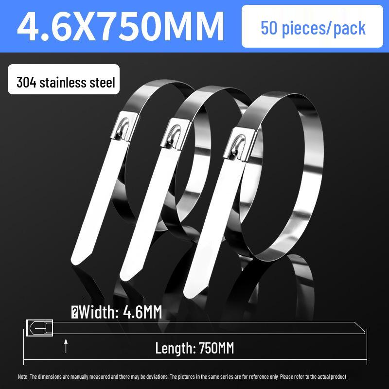 304 Stainless Steel Marine Cable Tie with Wire Fixing Buckle for Photovoltaic Power Cables