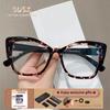 SUSZ Reading Glasses Rectangle Cat Eye Oversize Frame Prescription Optical Glasses Blue Light Blocking Myopia Glasses