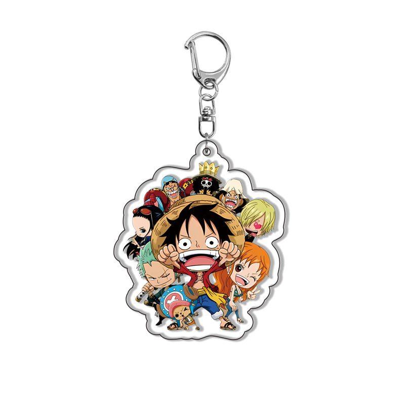 Portachiavi Ciondolo in Acrilico Anime One Piece Luffy Chopper Zoro Roronoa Accessorio per Zaino Alta Qualità Bel Design