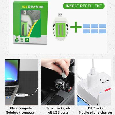 USB Powered Mosquito , Can Be Used Indoors And Outdoors, Contains 6 Refills, Does Not Contain DEET, Effective For Home, Bedroom, , Camping