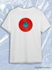 TeeSensation White Crew Neck Short Sleeve T-Shirt with Red Deftones Vinyl Record Print