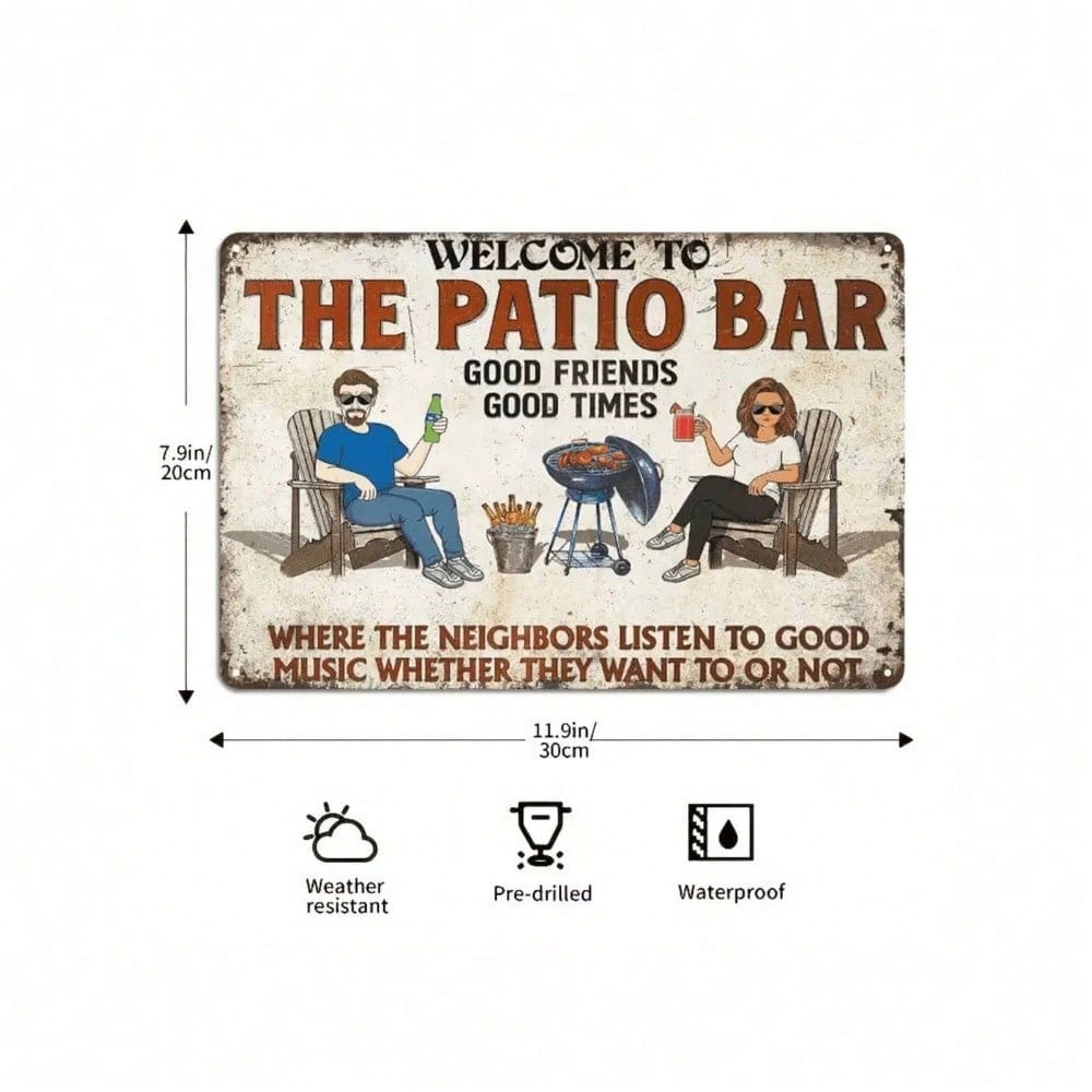 

Vintage Iron Metal Welcome Bar Sign Wall Decor Home Garden Farmhouse Art Gift 20x30 разноцветный