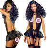 Sex Underwear Sexy Temptation Mesh Patent Leather Splicing Sex Suit Nightclub Uniform Pajamas