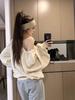 Koreanischer Stil Off-Shoulder Langarm Casual Sweatshirt für Damen - Frühling, Herbst, Winter Trend