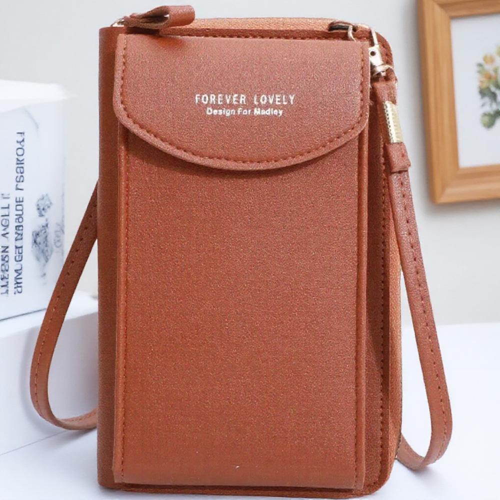 

Ladies Multifunction Twill PU Wallet Large Capacity Mobile Phone Pouch Travel Card Holder Bag коричневый