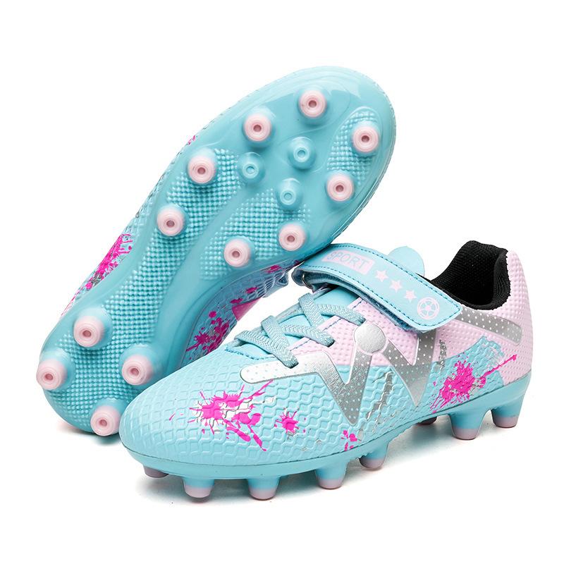 2025 Spring and Summer Velcro Breathable Children's Football Shoes Campus Football Sports Shoes Professional Anti-skid Training Shoes