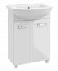Bathroom cabinet with a washbasin on legs 85x60, standing white Mila with an elongated chrome tap