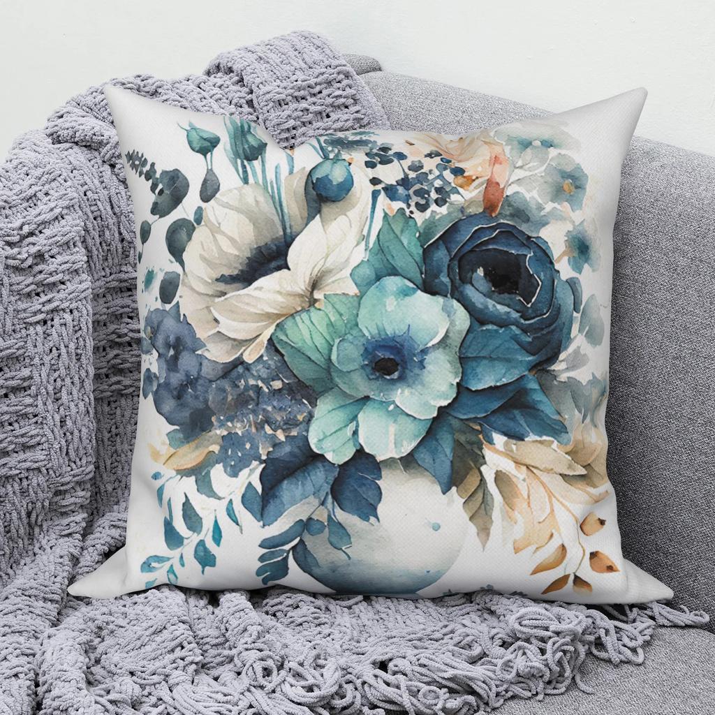 Tropical Flower Pattern Throw Pillow Cover With Short Plush Print For Living Room Sofa Decoration Cushion Cover Pillow Covers