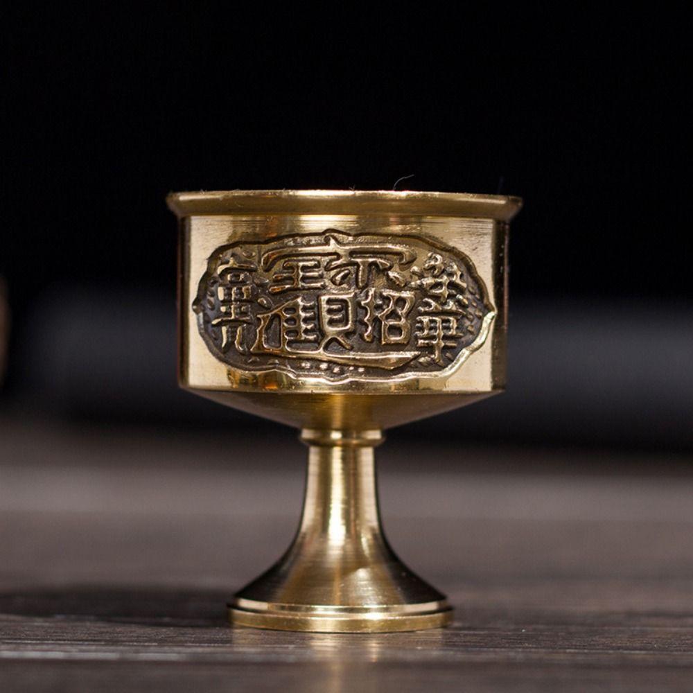 Reine Kupfer Messing Opferbecher Verblassen nicht Hohe Füße Weinglas Kreativer Kupfer Gottesbecher Büro