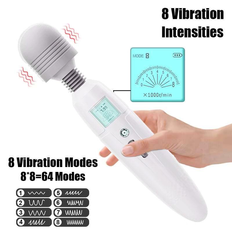 72 Modes LCD Display Wand Massager Flexible Head Massage Stick USB Powerful Deep Relaxing Back Neck Muscle Tension Stress Relief