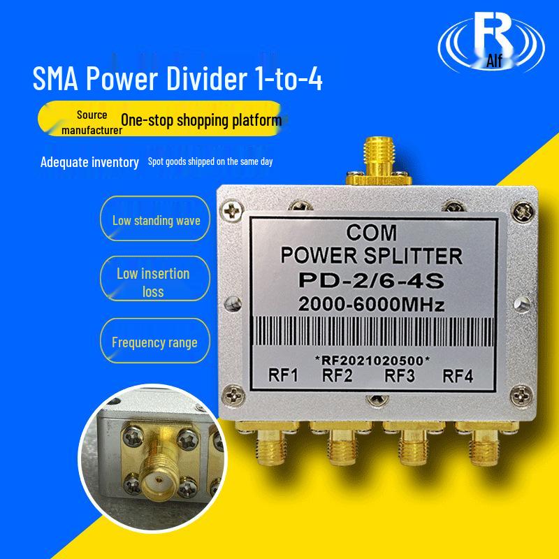 In-Stock SMA Microstrip 2-6GHz One-to-Four RF Power Divider for High-Frequency WiFi