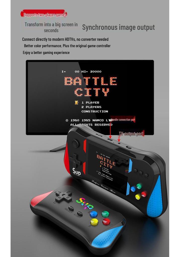 Cross X7M Retro Handheld Game Console: Large Screen, 500 Games, TV Connectable, Two-Player Support