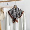 Decorative Small Square Scarf 71CM Simulated Silk Scarf Spring and Autumn Headscarf Neck Protection Cotton and Linen Scarf Scarf Tied Silk Scarf