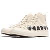 Comme Des Garçons Play X Converse 1970s Comfortable and Versatile High-top Canvas Shoes Unisex Beige.