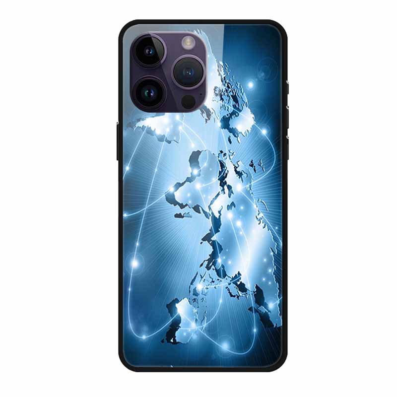 Tempered Glass Case For iphone 15 Pro Max Case Hard Glass Back Cover Soft TPU Bumper For iphone 16 Pro Max Phone Case 16Pro Max