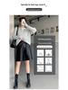 2025 Women's High Waist PU Washed Leather Bootcut Shorts - Mid-Length, Wide Leg, Loose Slimming Fit for Autumn/Winter