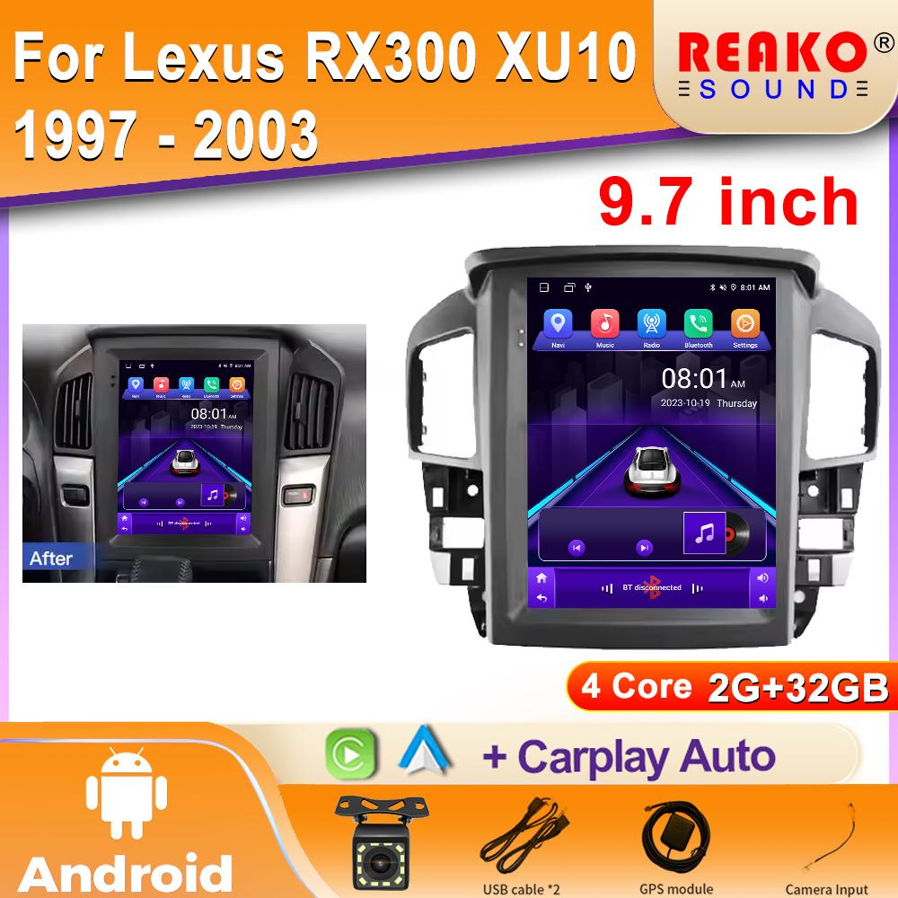 

Для Lexus RX300 XU10 1997 - 2003 Для экрана в стиле Tesla Автомобильное радио Мультимедиа Видеоплеер Навигация GPS Android 2 din dvd 4 core 2GB+32GB carplay