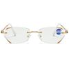 2026 Fashion Unisex Rimless Diamond Cut Anti-Blue Light Reading Glasses