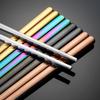 Ru Han 304 Gold Stainless Steel Square Chopsticks