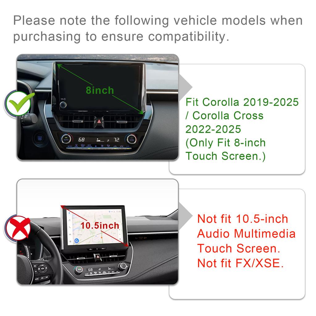 For 2020-2025 2025 Toyota Corolla & 2025-2025 Corolla Cross Center Console Dashboard Organizer Tray Dash Mounted Storage Box