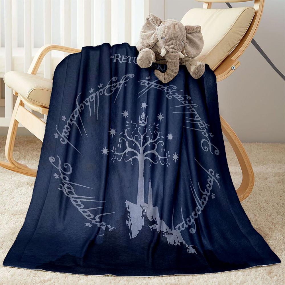 Lord Of The Rings Symbol Flannel Blanket-Soft and Suitable for Sofas,Beds,Offices,Travel,All Seasons,Great Gift for Holidays and Birthdays.