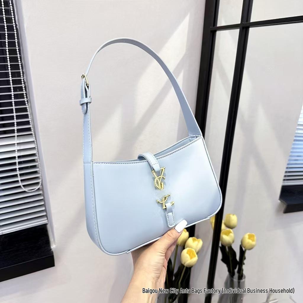 Chic French Women's Shoulder Bag - High-End Textured Mirror Design, Trendy 2025 Underarm Style