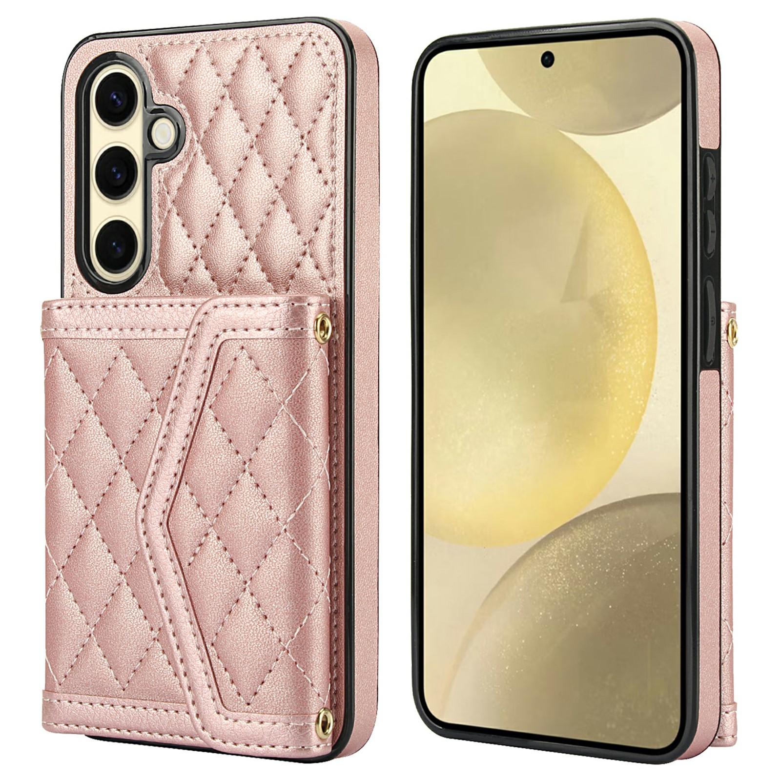

Чехол для Samsung Galaxy S23 FE с держателями для карт, блокировкой RFID, из ПУ-кожи + ТПУ, с ремешком через плечо D