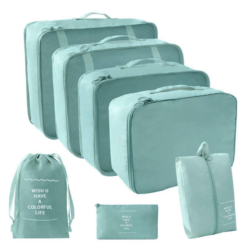 Specialized 7-piece travel storage bag set for luggage storage 7pcs зелёный