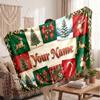 Christmas Custom Name Printed Flannel Blanket Warm Comfort Bed Throw Home Decor Holiday Gift