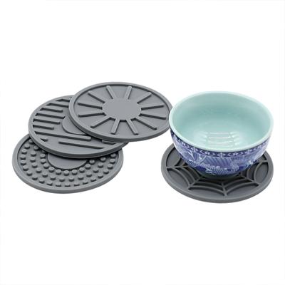 Heiß! 4 Stück Silikon Untersetzer Kreativ Rund Universal Haushalt Tassenmatte Für Wasserglas Kaffeetasse Teetasse
