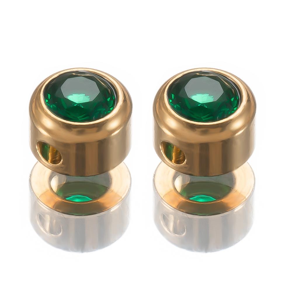10pcs Stainless Steel Glass Charms Jewelry Making 6mm Colorful Glass Bead Pendants with Hole for DIY Necklace Bracelet Earrings