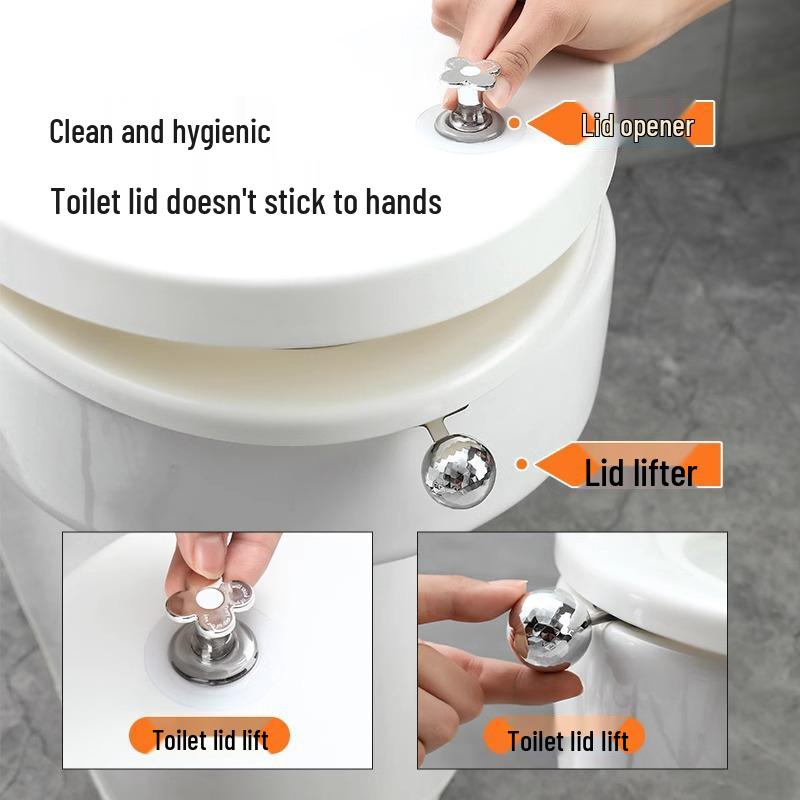 Flower Toilet Lid Lifter: Flip-Up Handle for Hands-Free Use