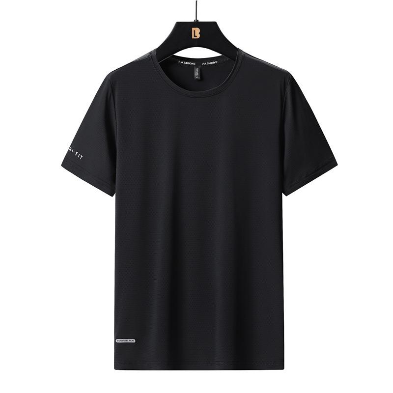High-Quality Ice Silk T-Shirts Men Plus Size 8XL Male Tshirt Fat Man Tee Shirt Breathable Wearing Tee Tops Running