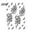 Event Makeup Tattoos Temporary Stickers, Fake Body Arm Chest Shoulder with Black Lace Flower Waterproof Pattern, Non-Irritating Art Sticker