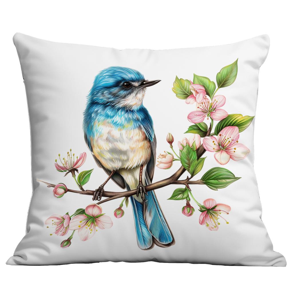 New Spring Flower and Bird Print Pillowcase Home Living Room Sofa Cushion Pillowcase