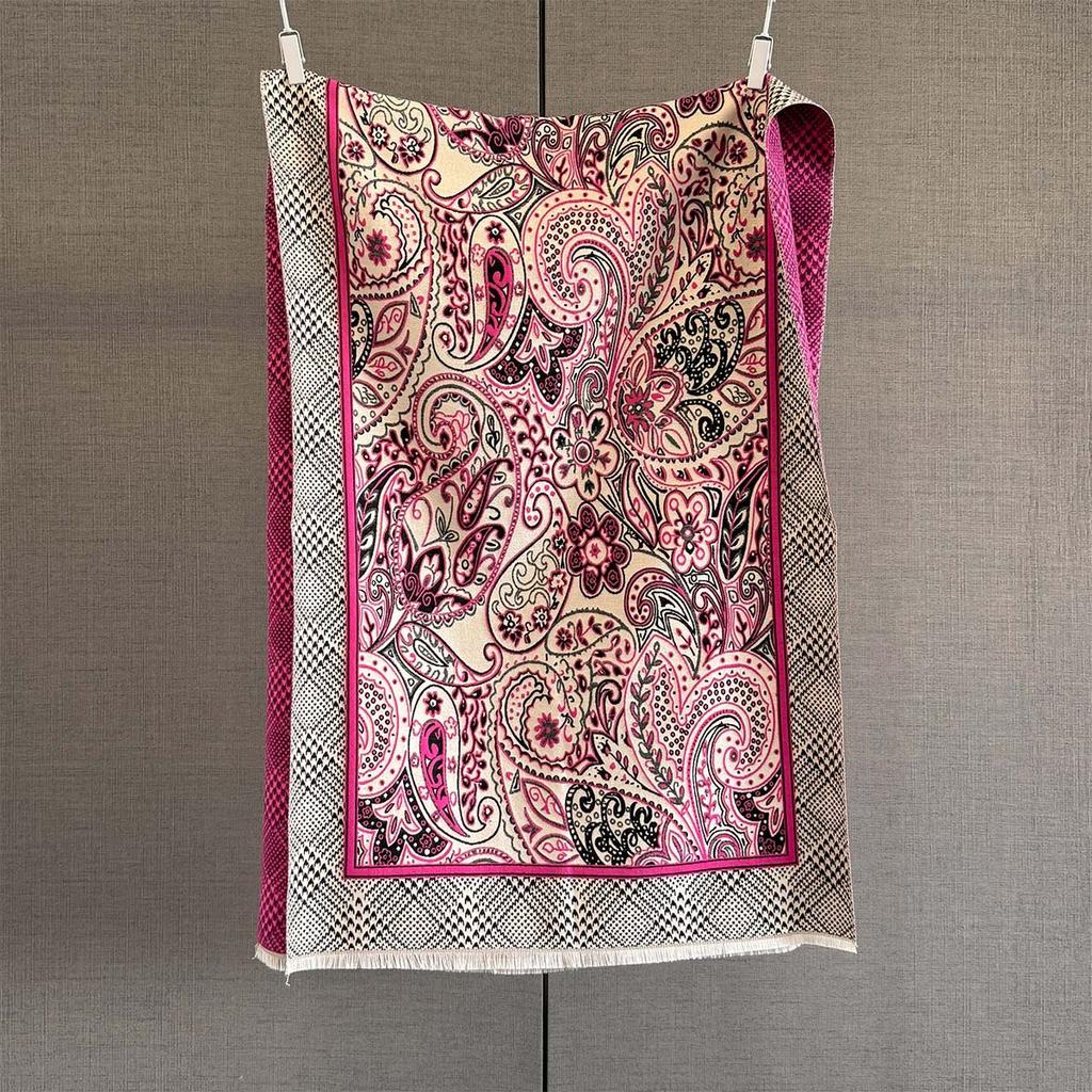 New Versatile Cashew Nut Flower Jacquard Scarf Women's Fashion Temperament Neck Protection and Warm Scarf Multifunctional Shawl