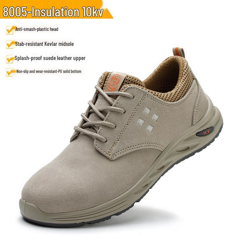 Pantofi de Sudură cu Bombeu din Oțel din Piele de Vacă - Antizdrobire, Antiperforație, Izolați, Încălțăminte de Siguranță cu Top Scund pentru Sudori.