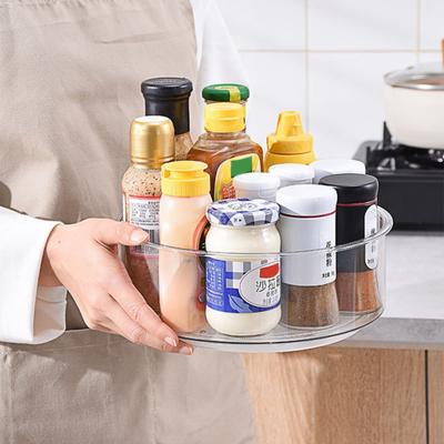 Organizzatore Lazy Susan Portaspezie Rotante a 360 Gradi Grande Capacità Trasparente Piatto Girevole da Banco Porta Spezie