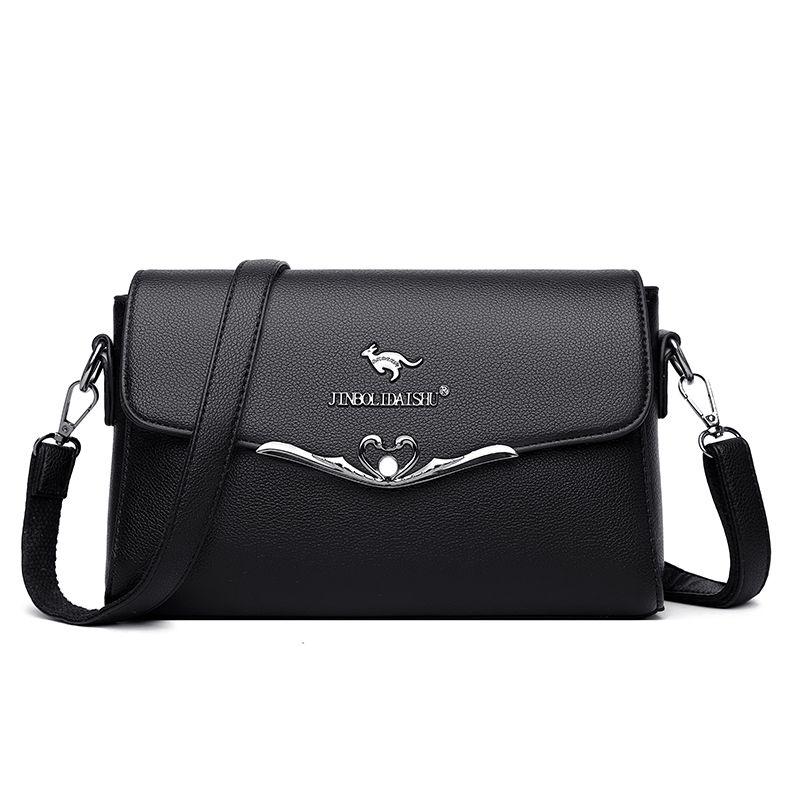 

Genuine Leather Shoulder Fashion All-Match Crossbody Bag for Middle-Aged People Black(Collection order to send Clutch Bag)